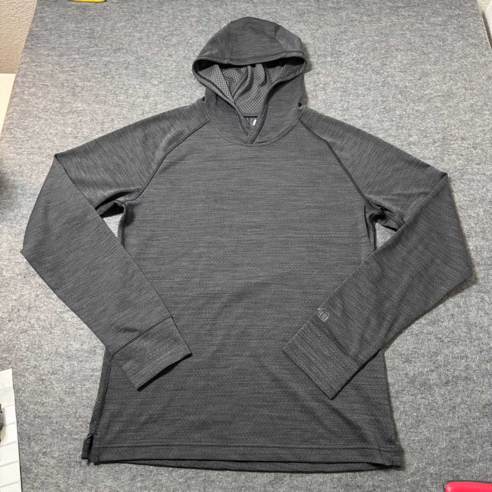 REI Co-op Mens Small Gray Space Dye Active Pullover Hoodie Honeycomb Mesh Lining